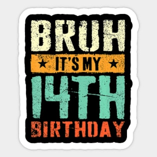 Bruh Its My 14Th Birthday Im 14 Years Old Birthday Sticker